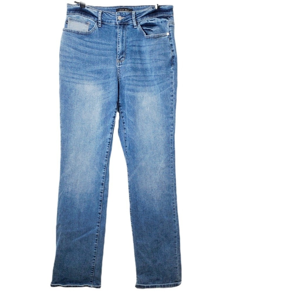 Judy Blue Straight Fit Jeans Medium Wash Stretch Denim Size 14W Style JB88328